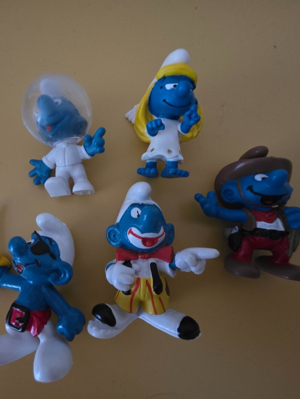 Vintage 1980s Smurfs Lot 12pc - 1982 ERTL Aero-Smurf Plane & 11 PVC Figures Peyo